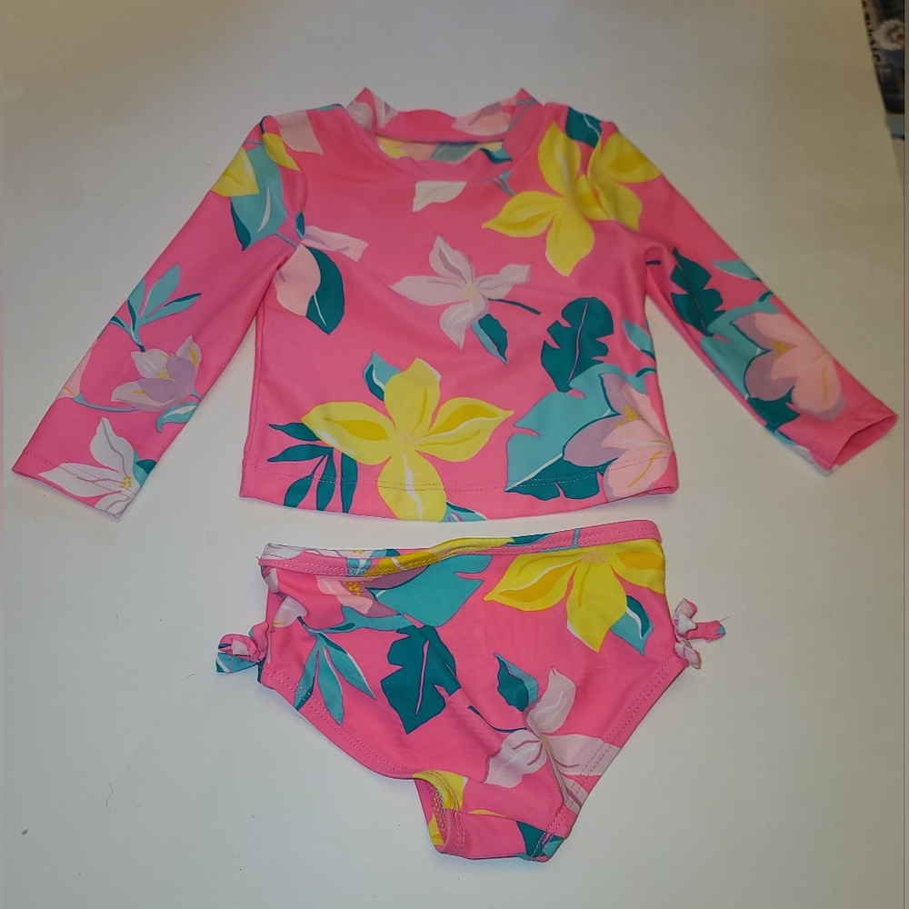 Carter's 2-piece girls long sleeve swim suit